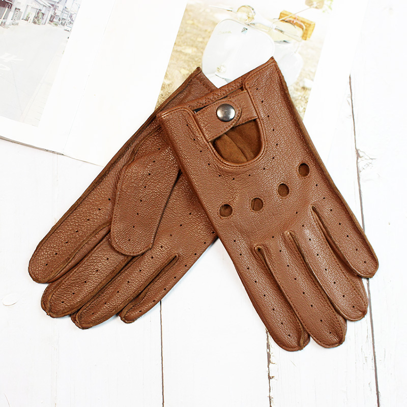 Leather Driving Glove - Guantes de cuero con dedos completos