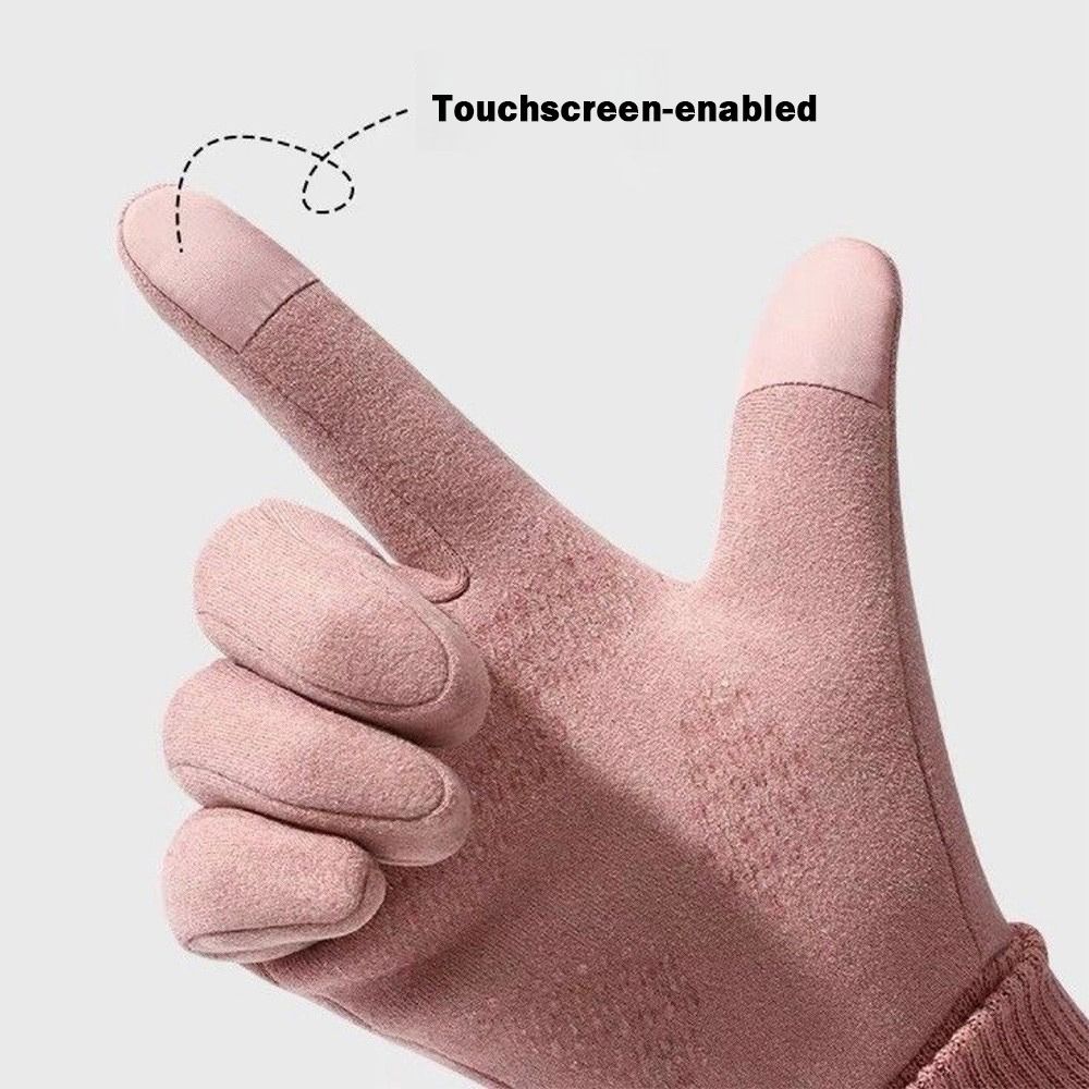 Leather Driving Glove - Manoplas de conducción con forro polar,