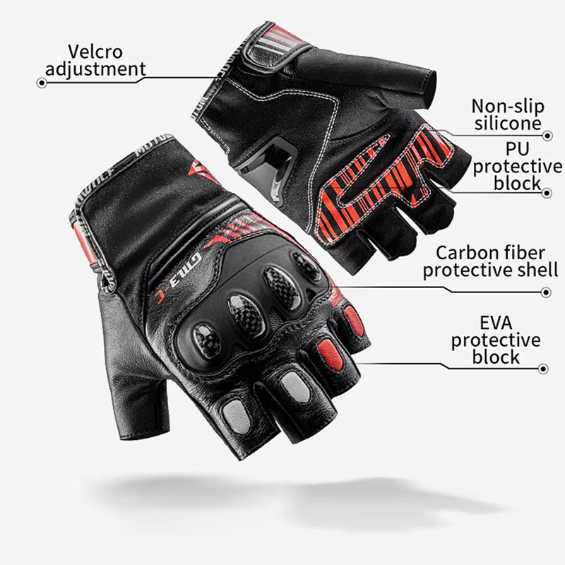 Guantes de medio dedo para mot - Motorcycle Glove Knuckle reseña y precio